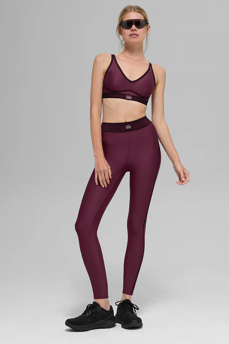 Alo Airlift Line Up Bra Burgundy
