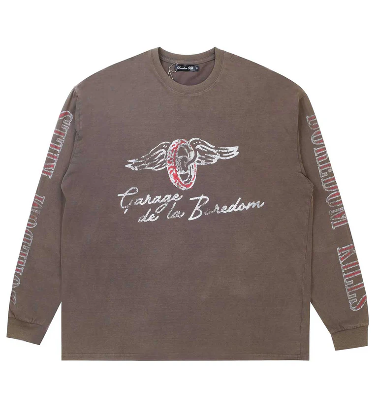 Boredom Kills Garage De La Boredom LS Tee Vintage Grey