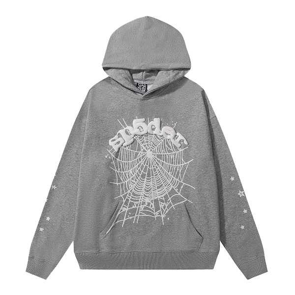 Sp5der OG Web Hoodie & Sweatpant Set Grey