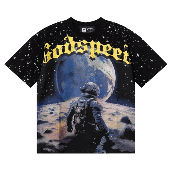 Godspeed No Looking Back T-Shirt 7072 Black RedApricotBlack Yellow