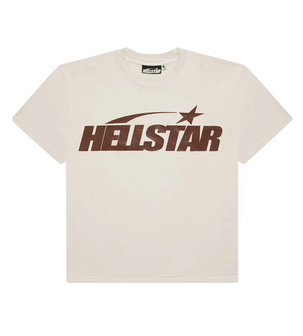 Hellstar Classic Logo Gel Tee CreamBrown