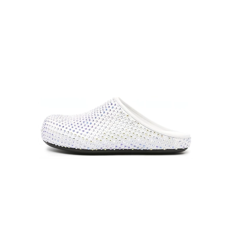 Marni Crystal Fussbett Slide White