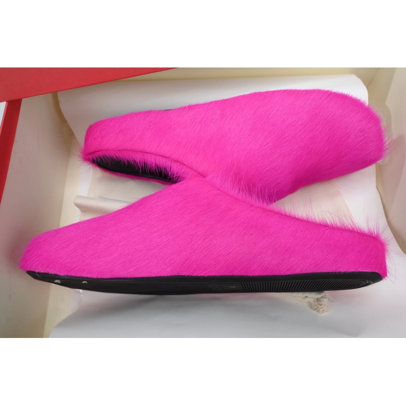Marni Long-Hair Fussbett Slide Fuchsia