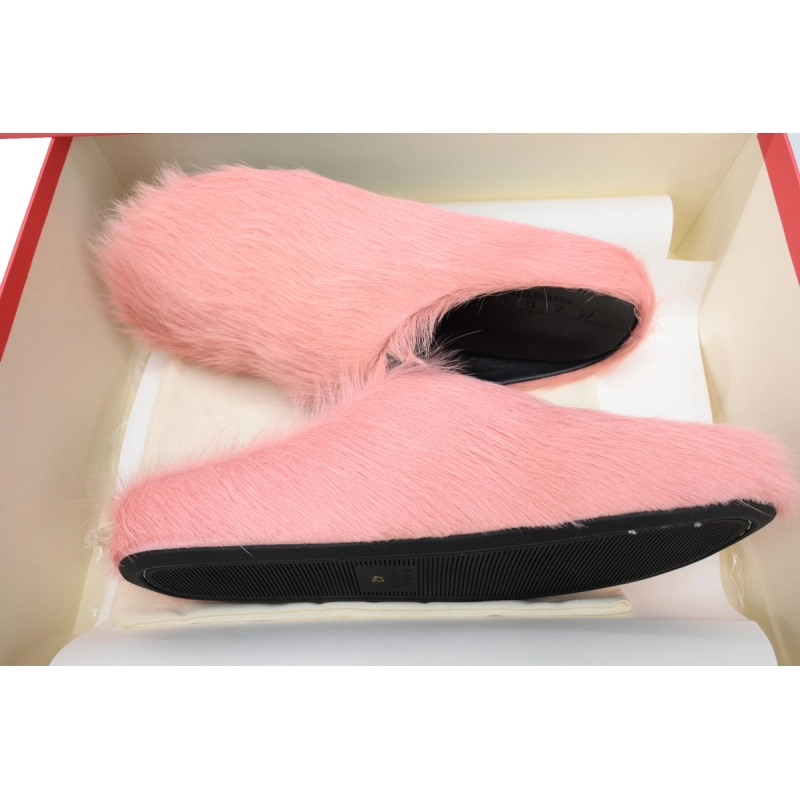 Marni Long-Hair Fussbett Slide Pink