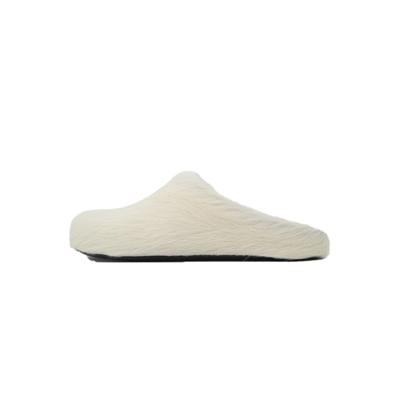 Marni Long-Hair Fussbett Slide White
