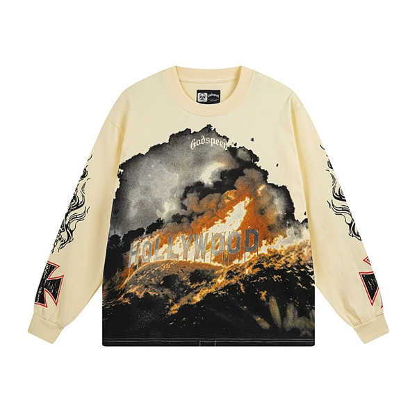 Godspeed Hollywood Thermal Long Sleeve T-shirt #3107 WhiteApricot