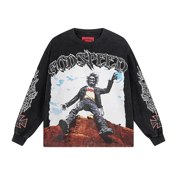 Godspeed Rocker Layered Long Sleeve T-shirt #1103 Black Wash
