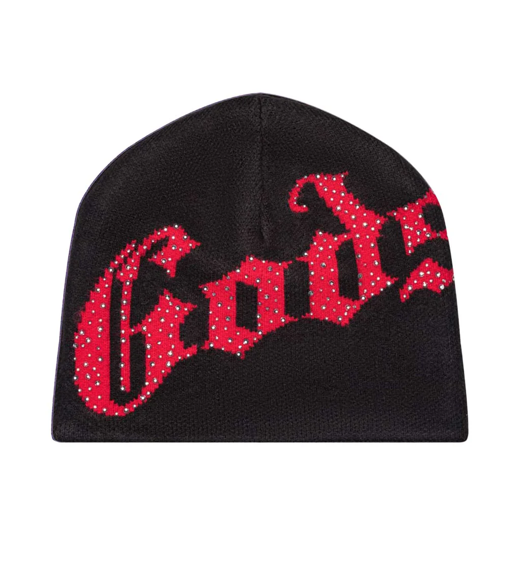 Godspeed Forever OG Logo Studded Beanie BlackRed